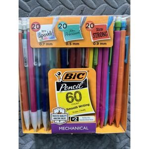 BIC Mechanical Pencil Variety Pack, Assorted Size, 0.5mm, 0.7mm, 0.9mm, 60-Count